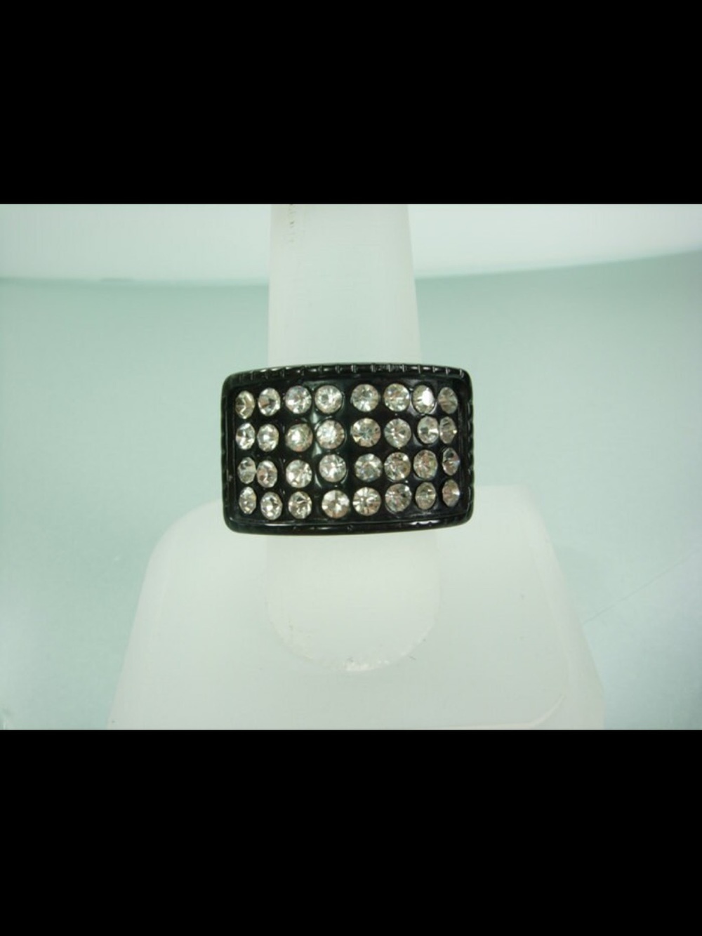 Black Vintage 1960’s Crystal Statement Ring